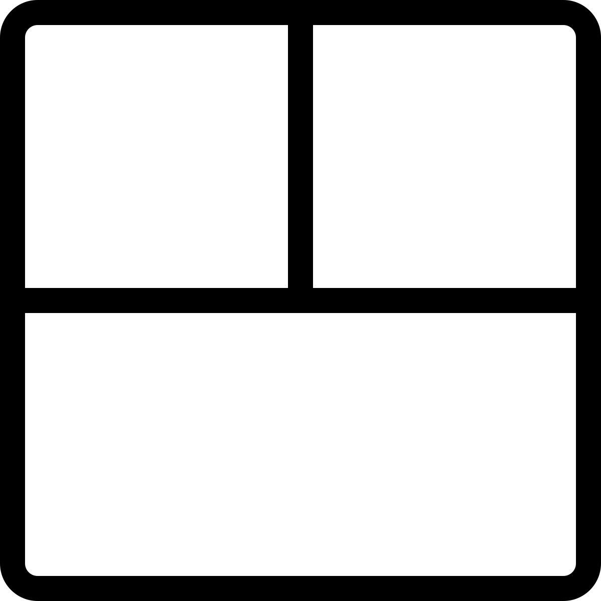 grade com seção dividida icon