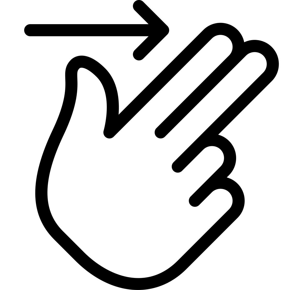 two finger swipe right icon