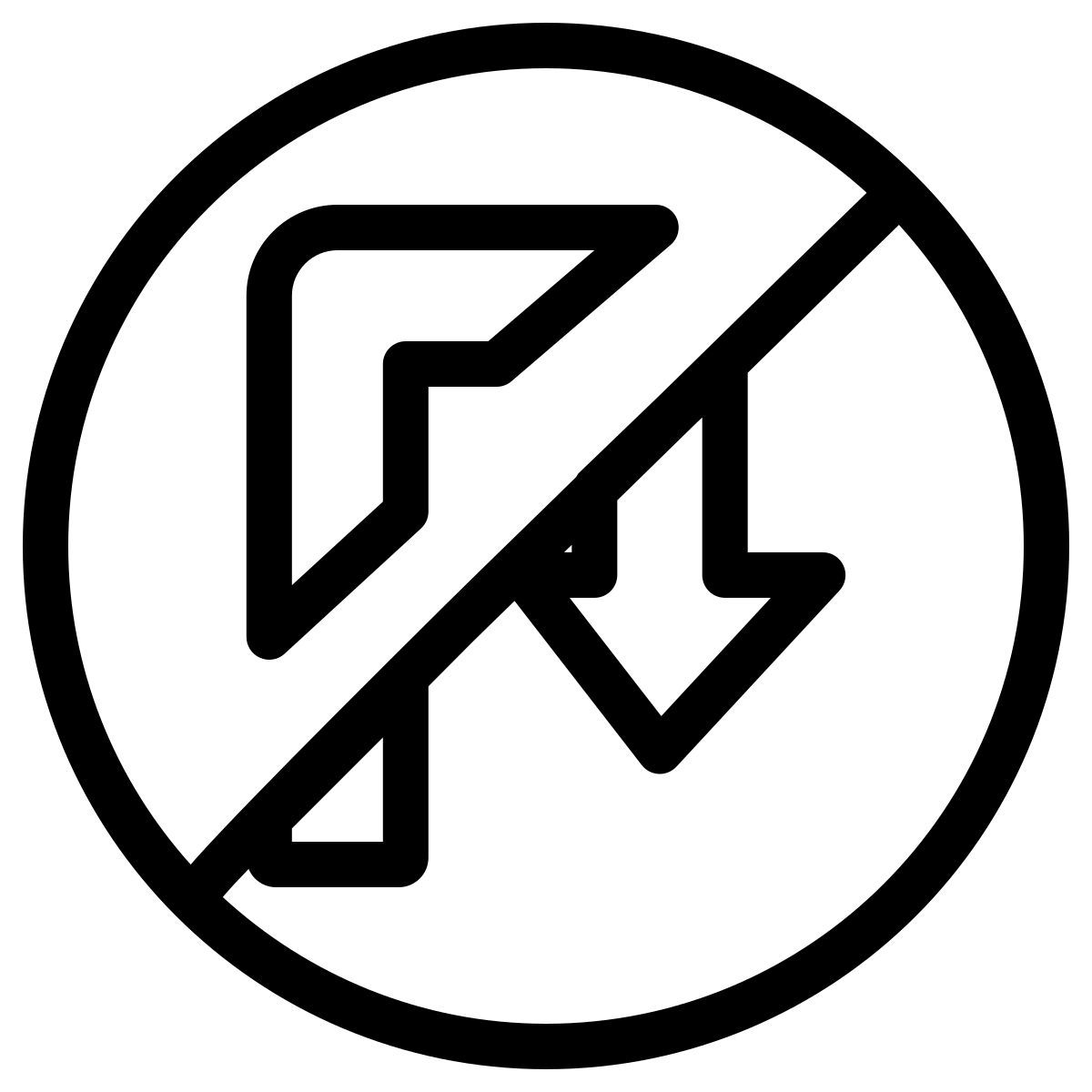 no u turn sign icon
