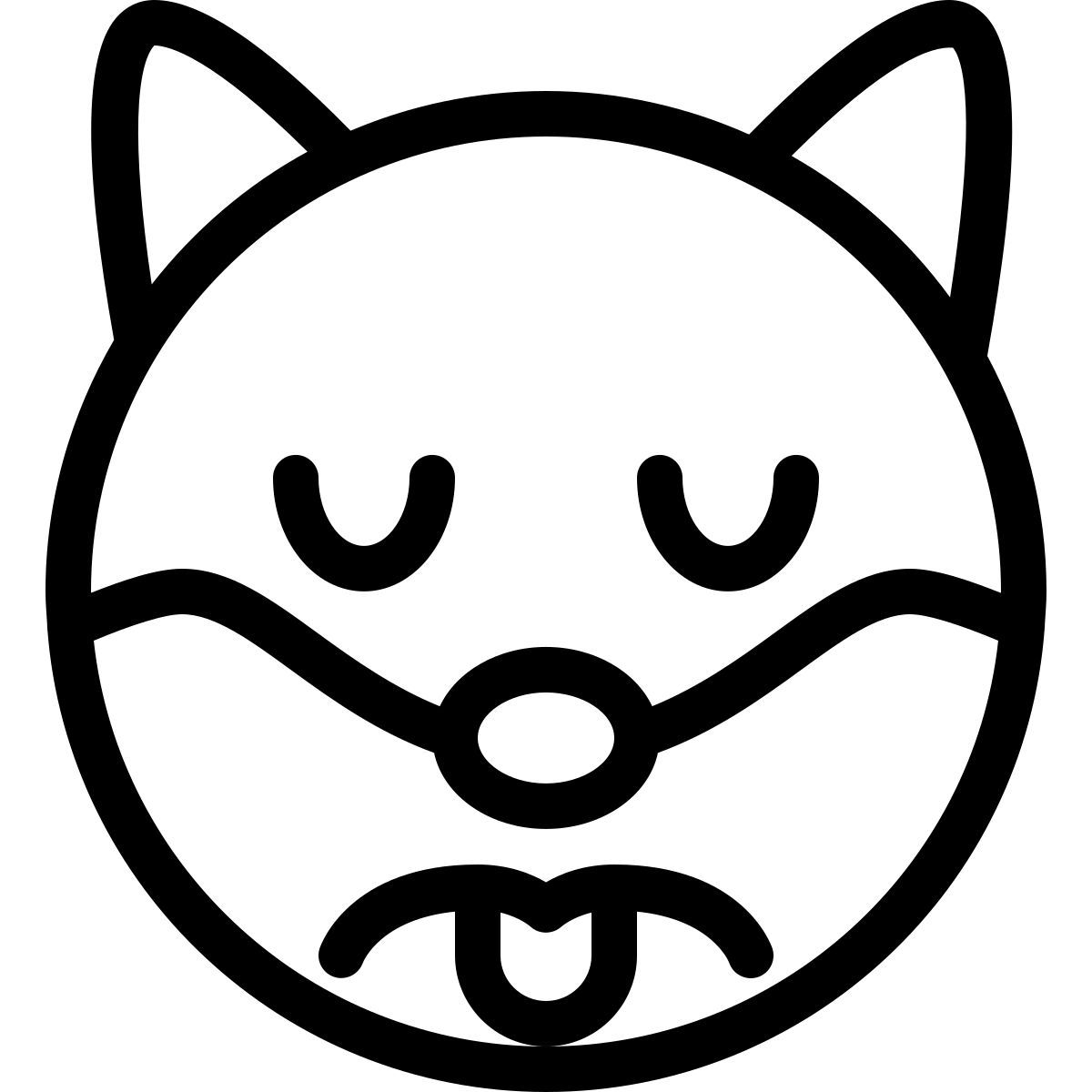 sad tongue out dog emoji icon