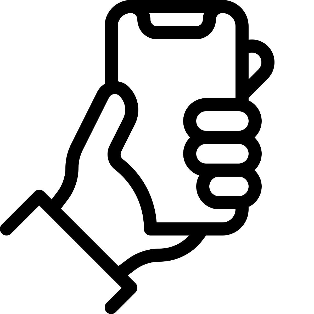 holding phone icon