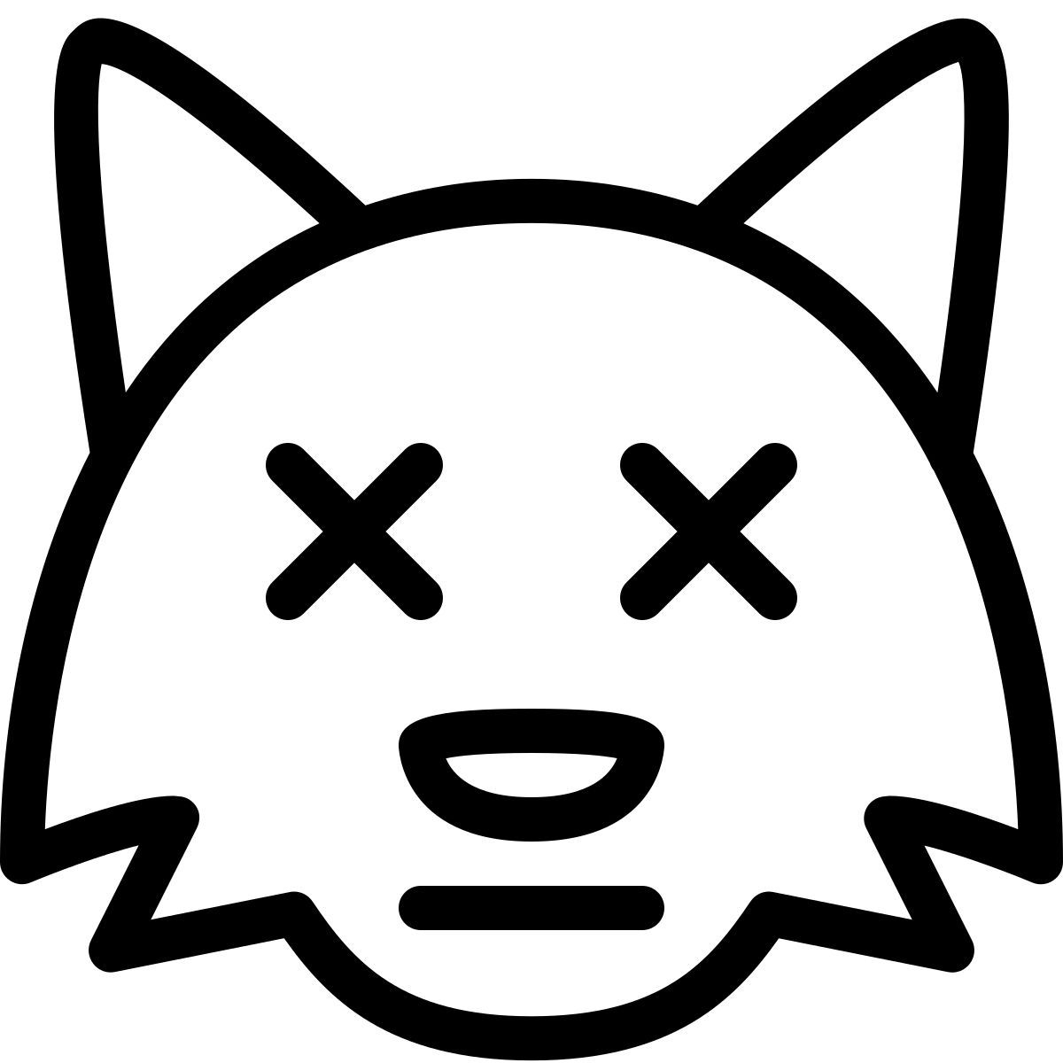 crossed out eyes fox emoji icon