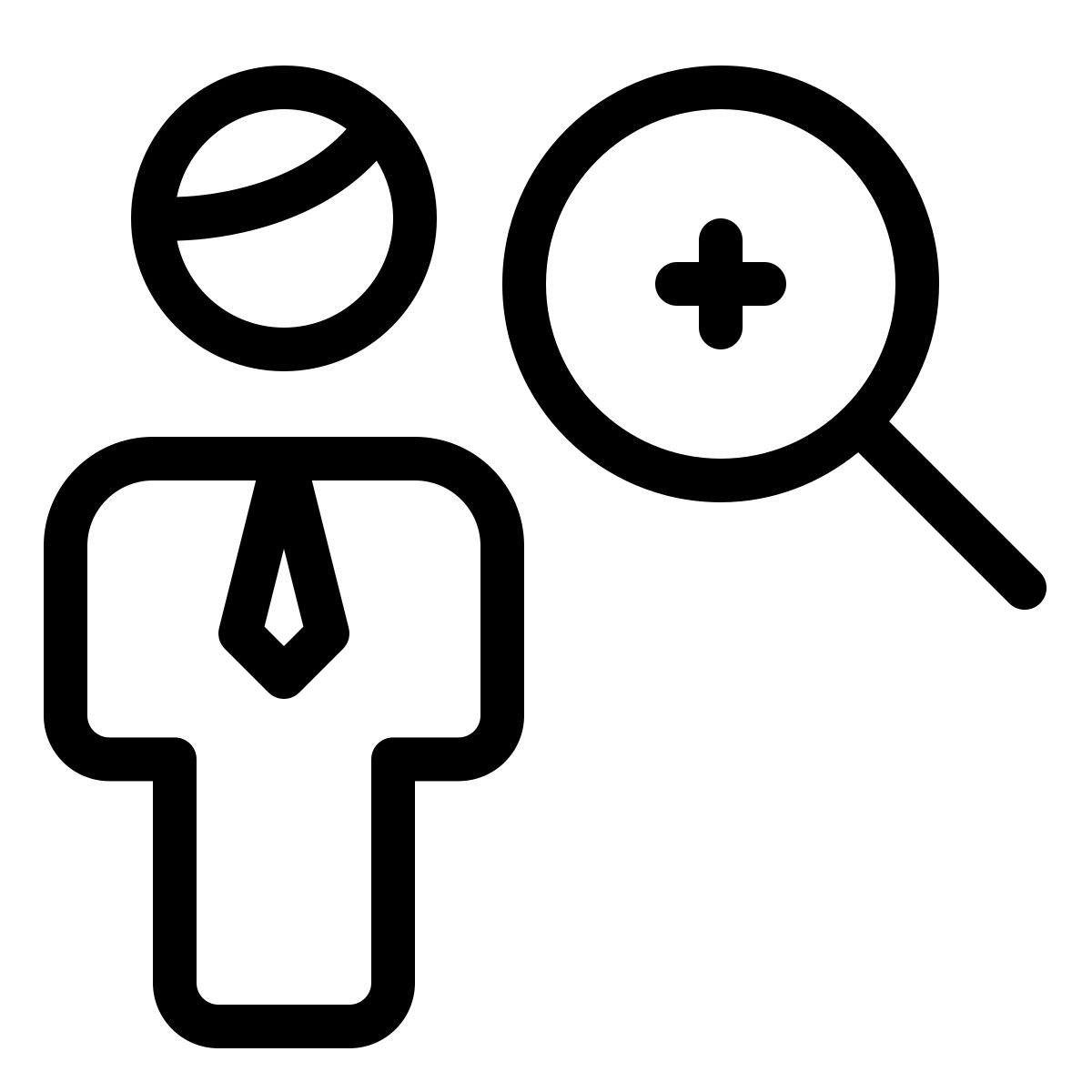 zoom in businessman icon