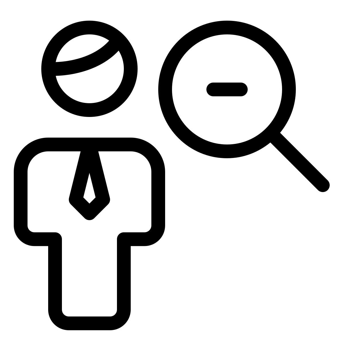 geschäftsmann herauszoomen icon