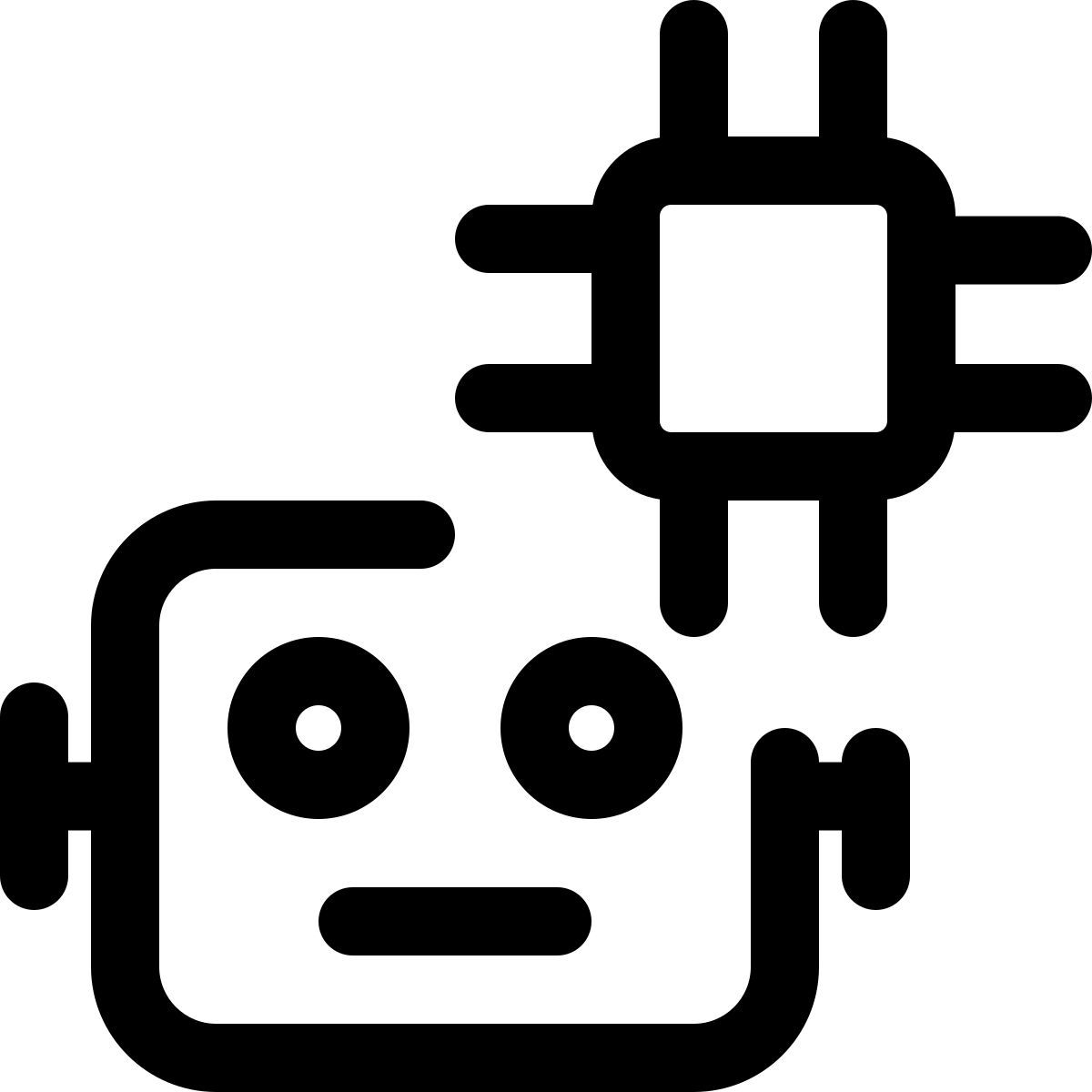 microprocessor robot icon