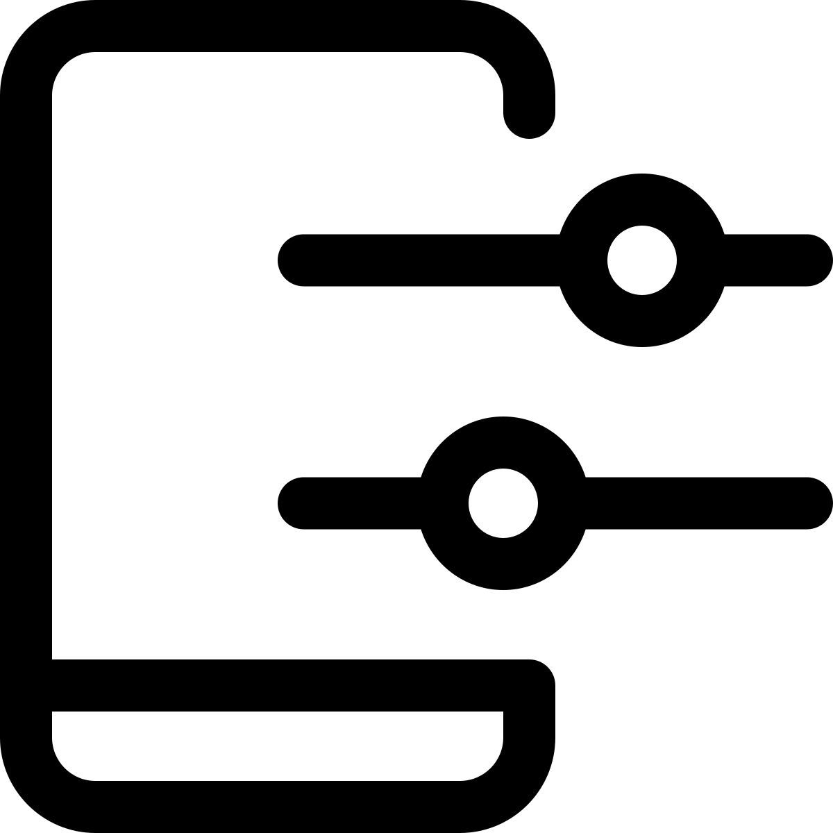 controles deslizantes móveis icon