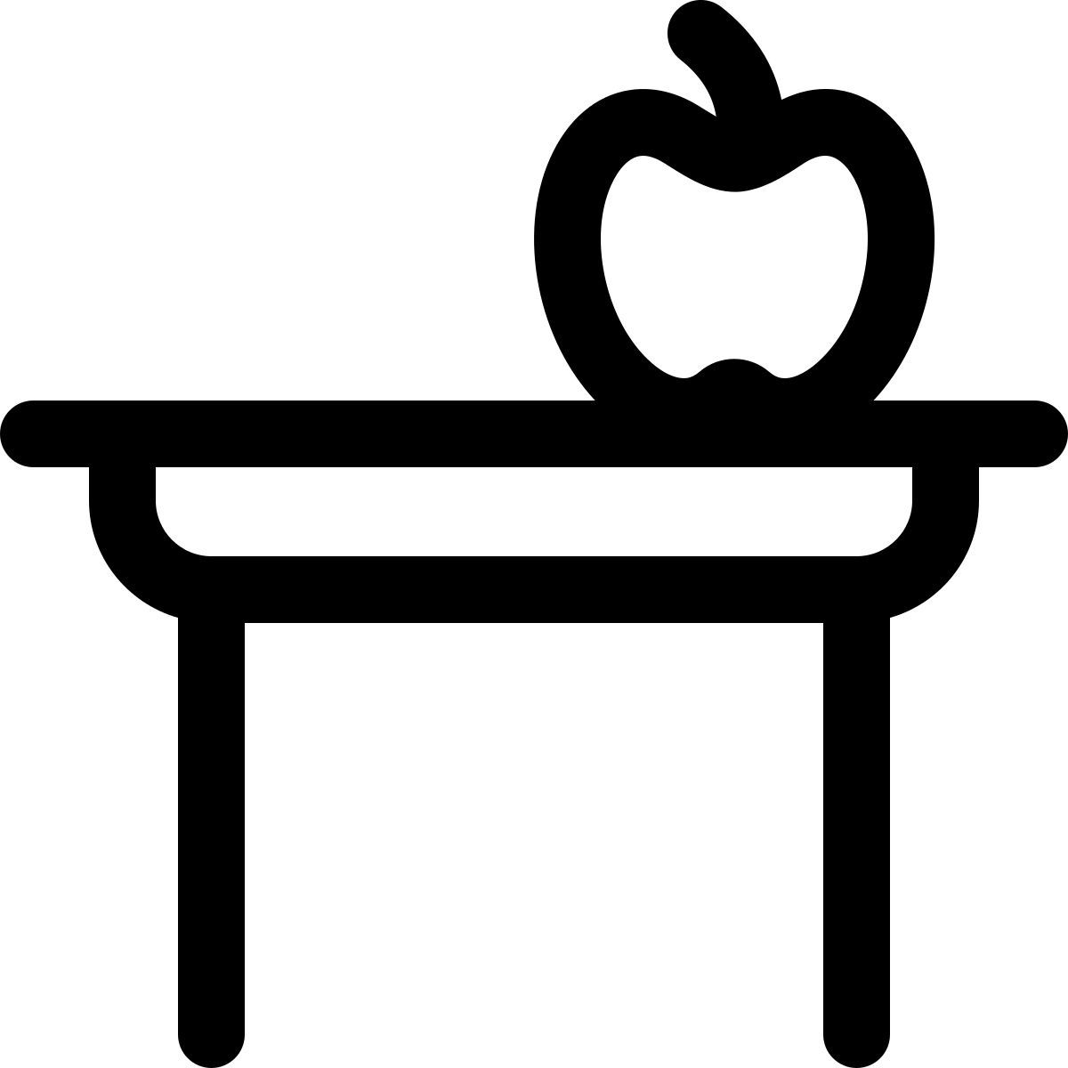 apple on desk icon