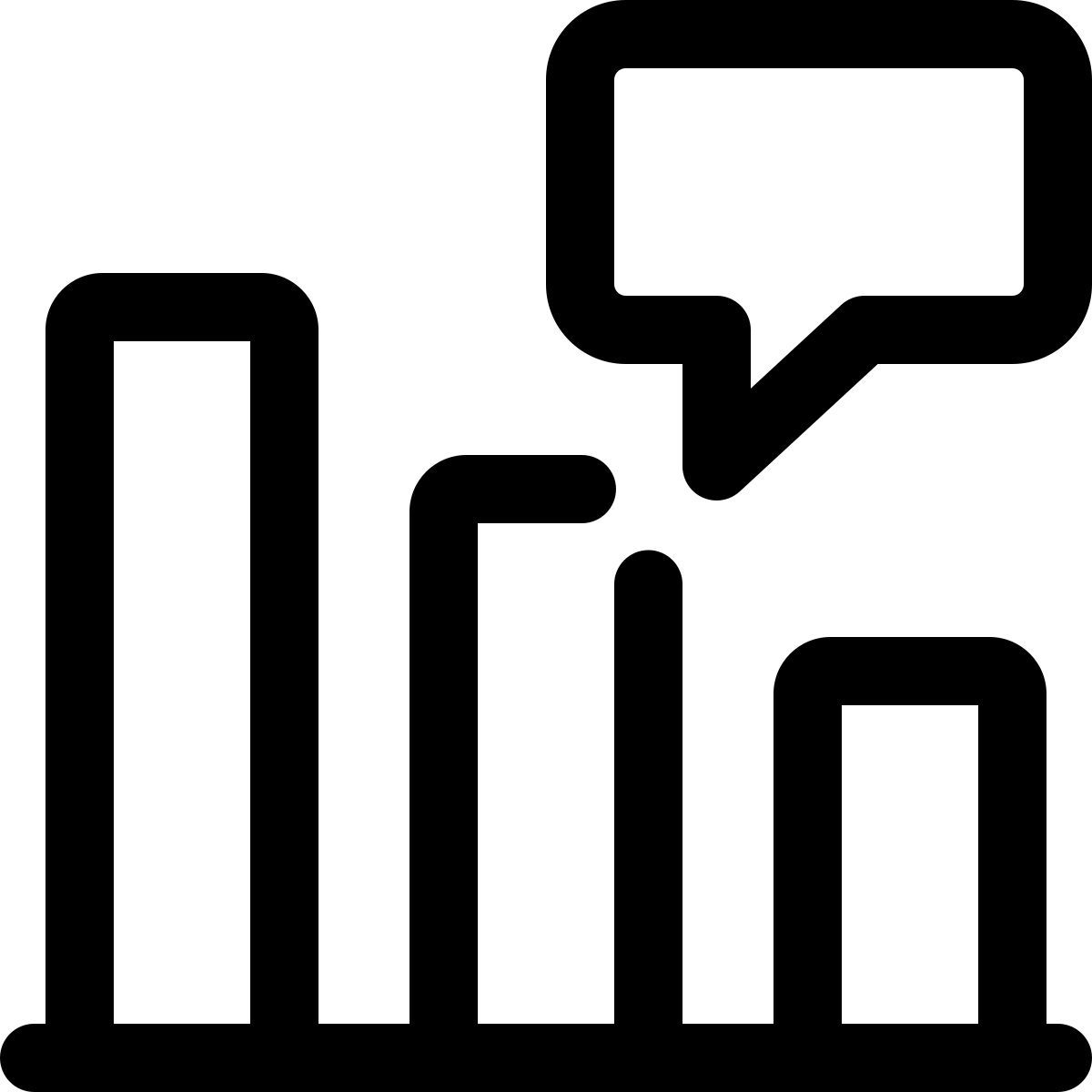 bar chart comment icon