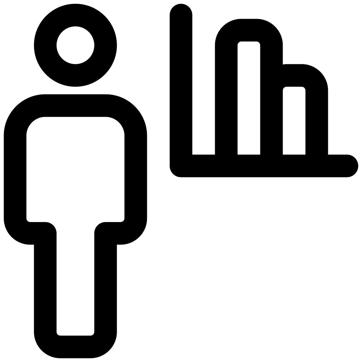 bar graph chart of the employee sharing the graph icon