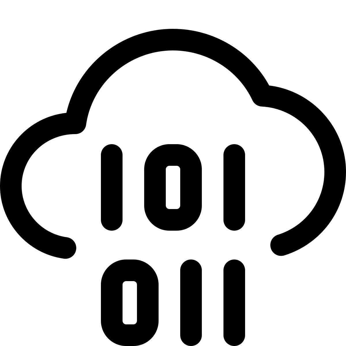 código binário em nuvem icon