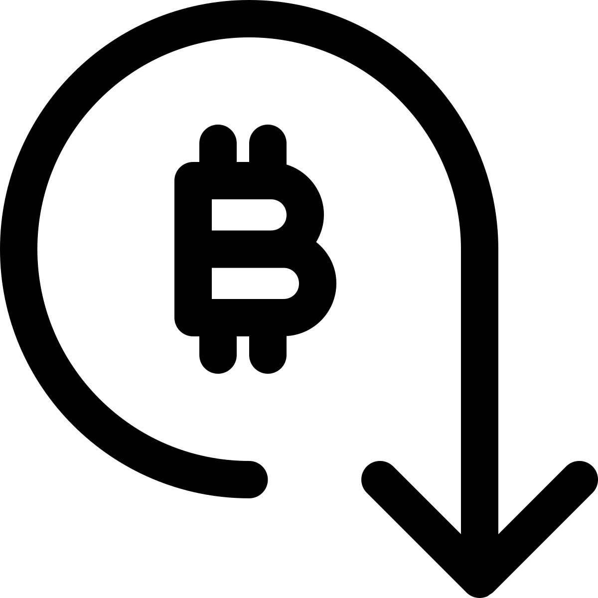 diminuzione di bitcoin icon