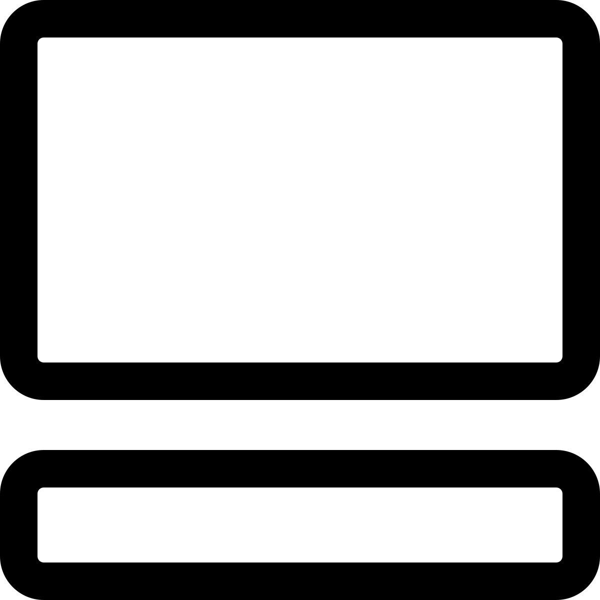 panel con pie de página icon