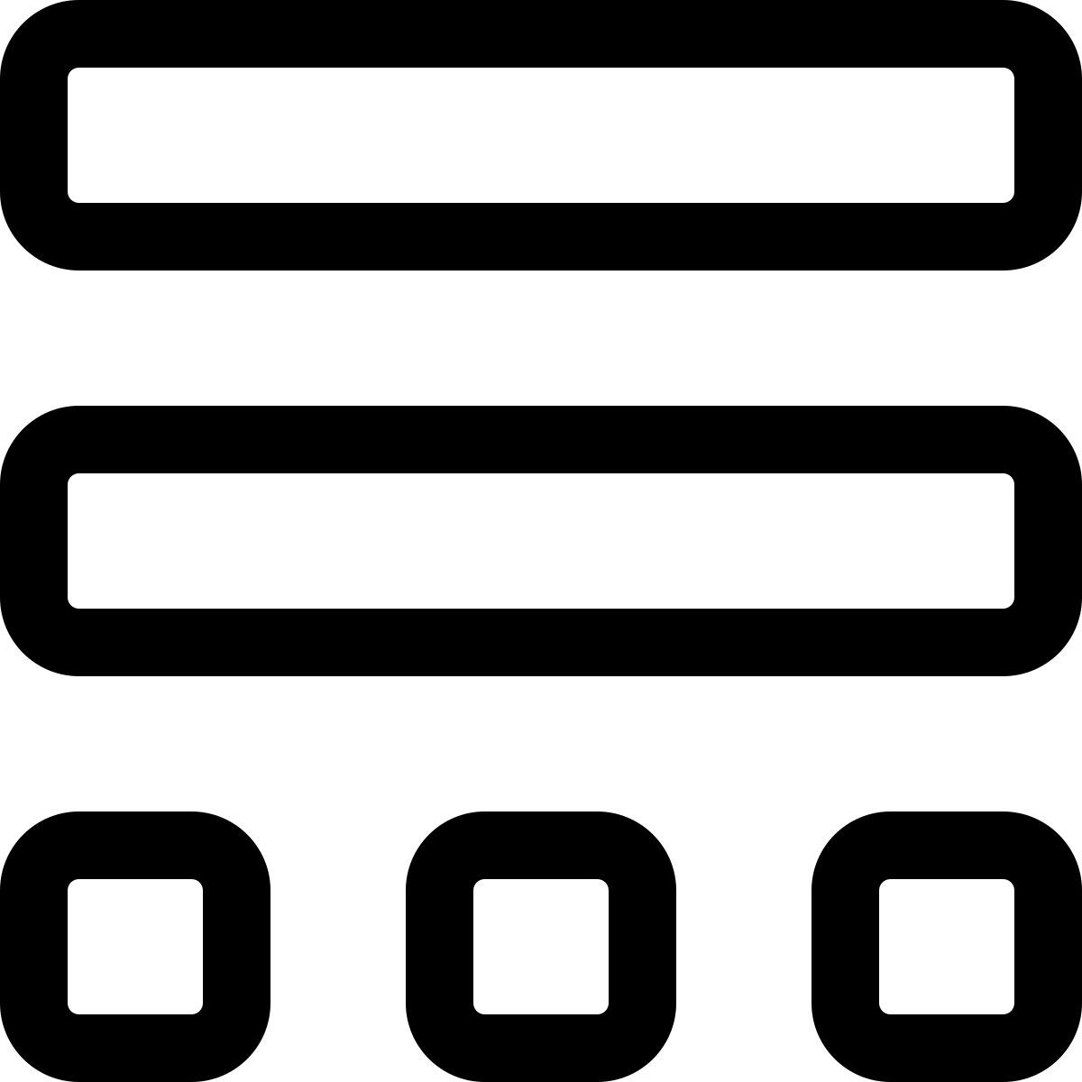 layout delle barre orizzontali icon