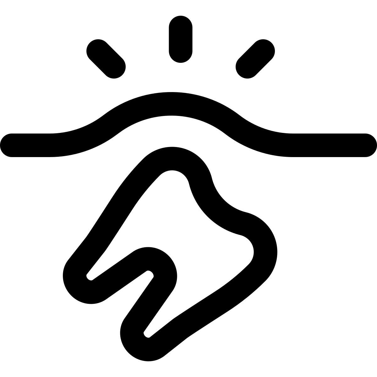 sideways tooth growth icon