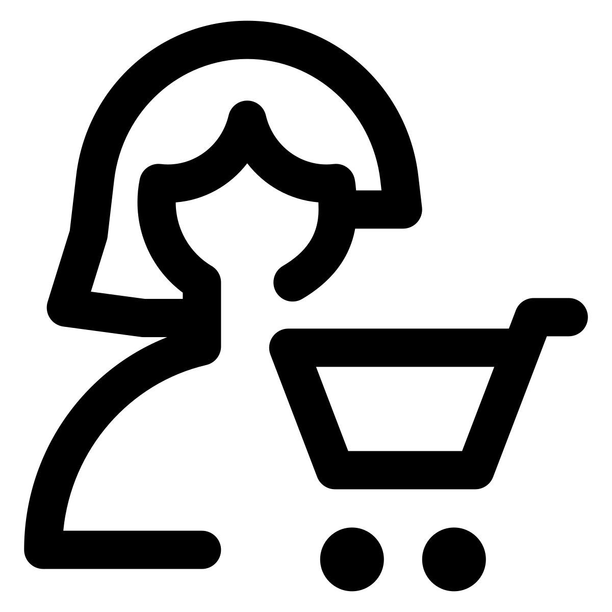 buying a grocery item online on e commerce website icon