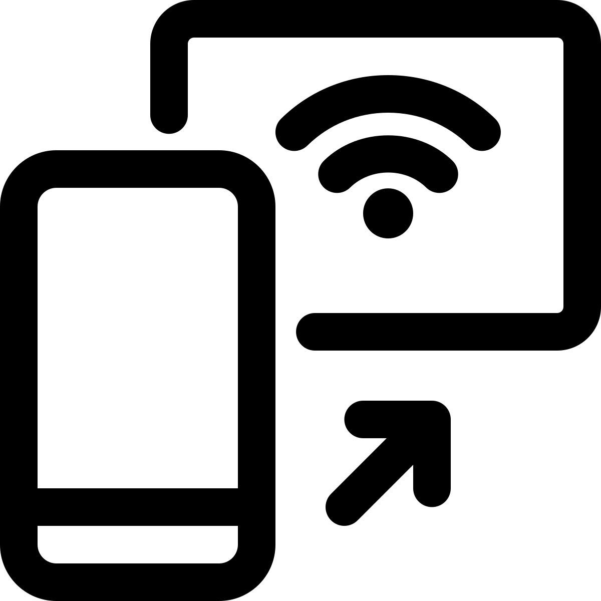 mídia de celular gritando na smart tv icon