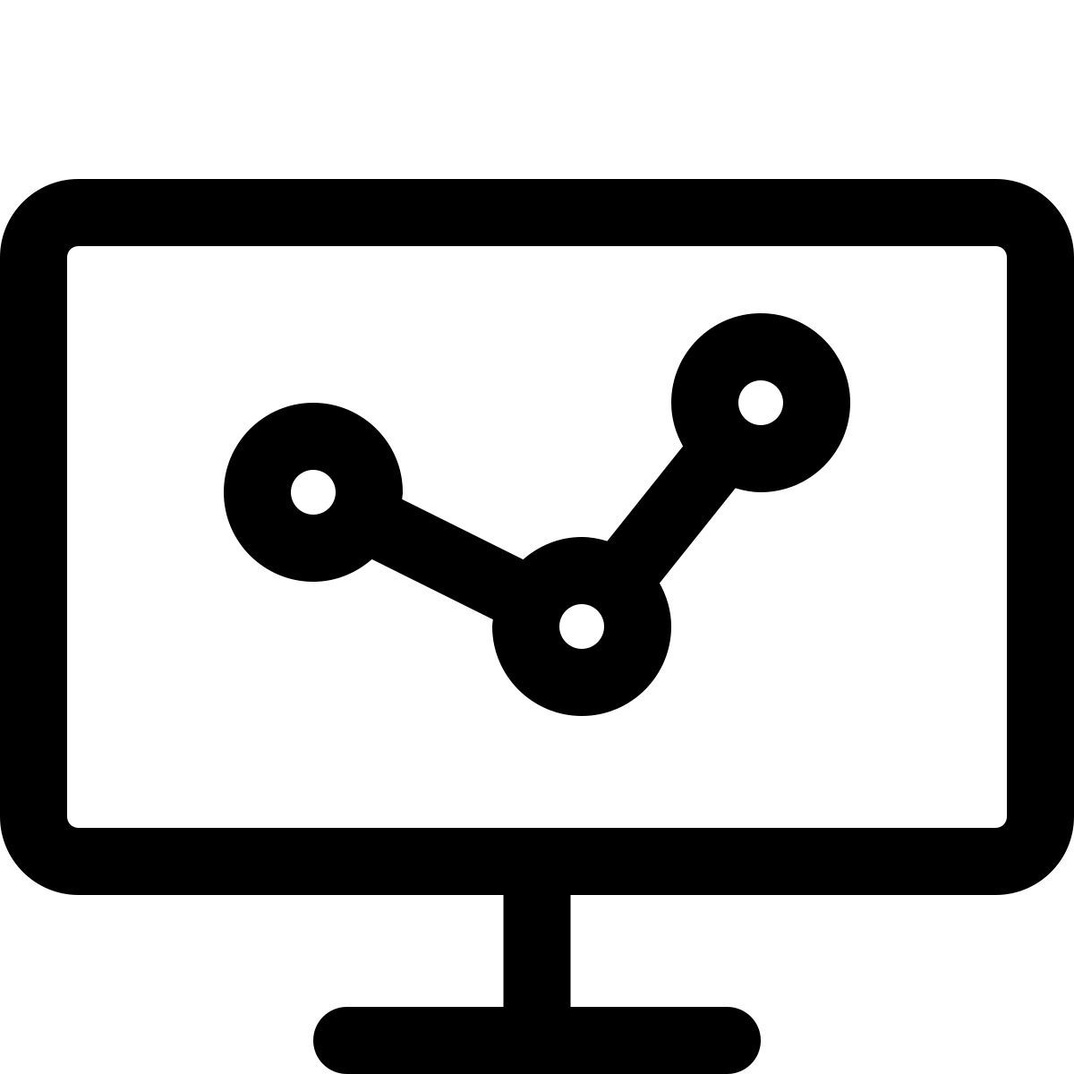 computador com gráfico de linhas icon