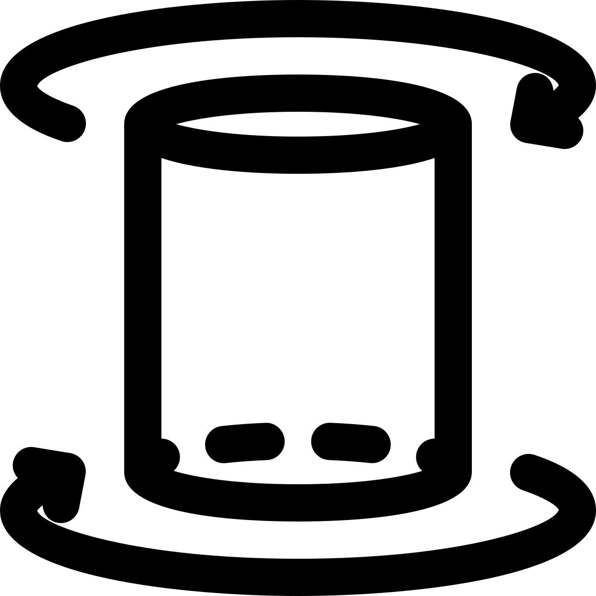 cylindrical model rotating in clockwise motion for faster 3d printing icon