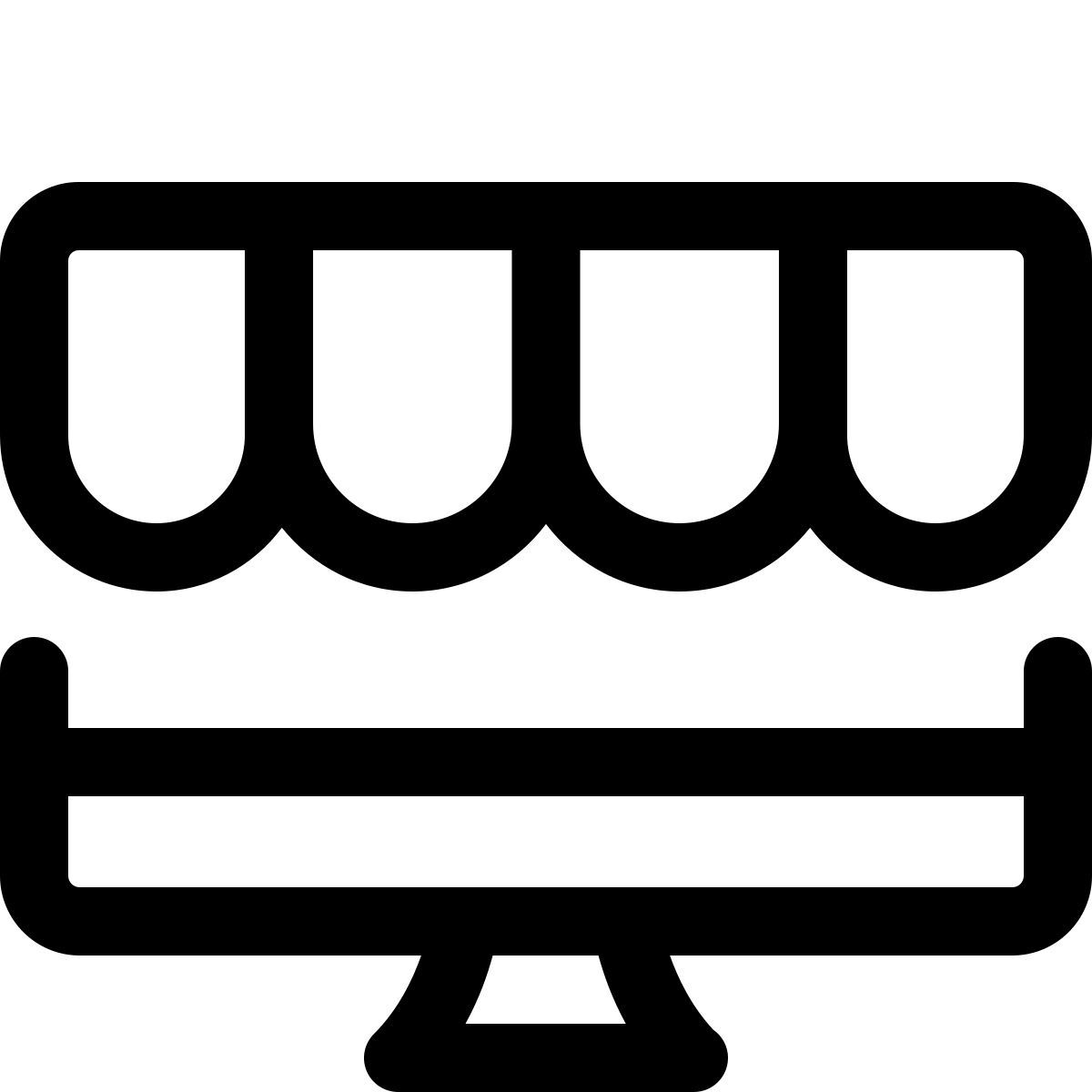desktop e commerce web app marketplace isolated on white background icon