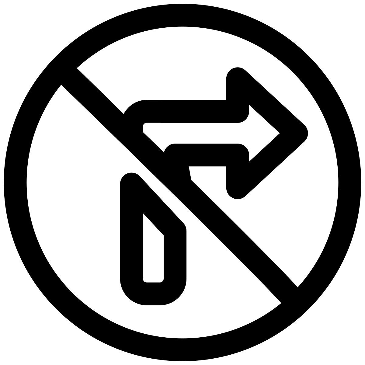 no right turn sign icon