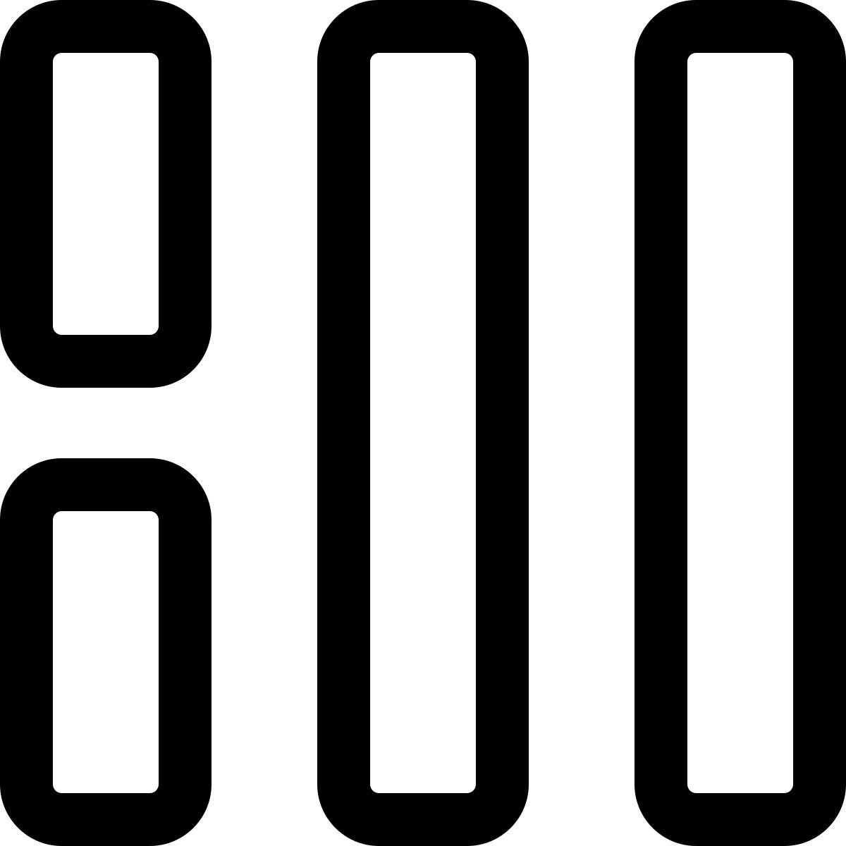 disposición de barras verticales icon
