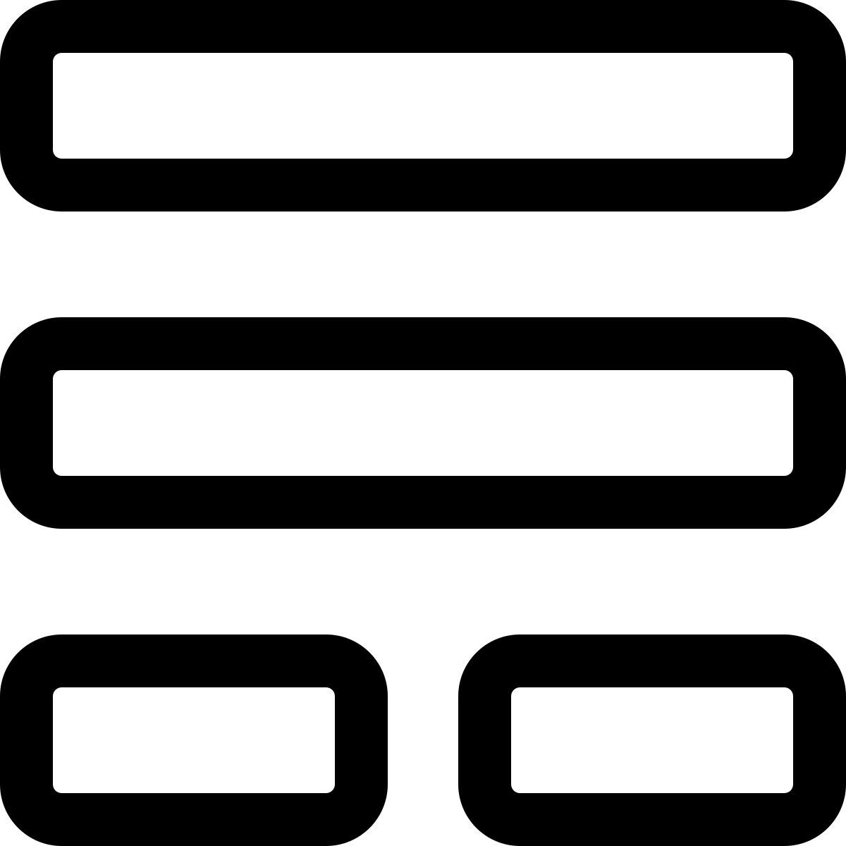 layout delle barre orizzontali icon
