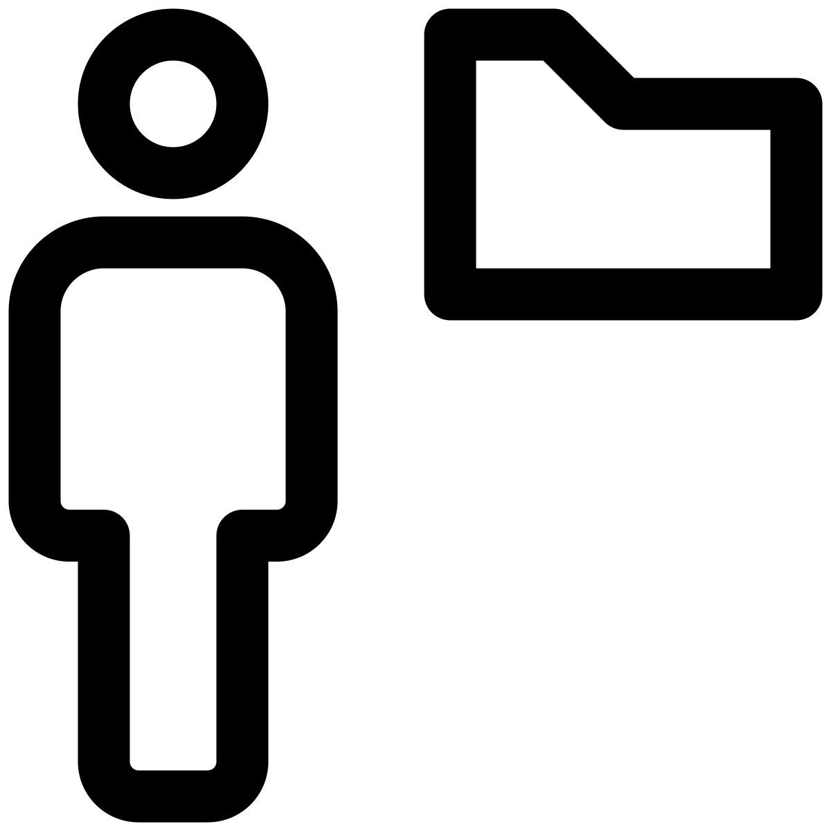 employee sharing a single folder on an online server icon