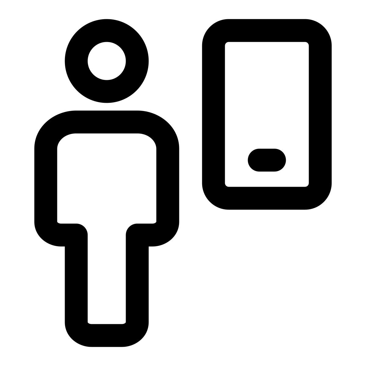 employee using web messenger on a smartphone icon