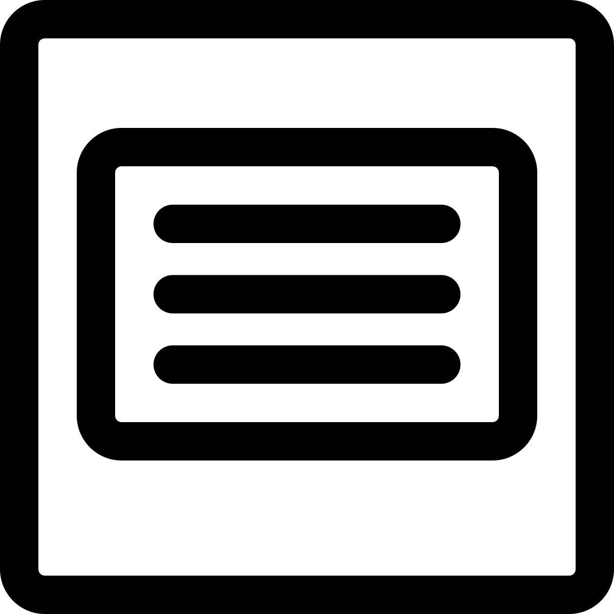 post di testo quadrato icon