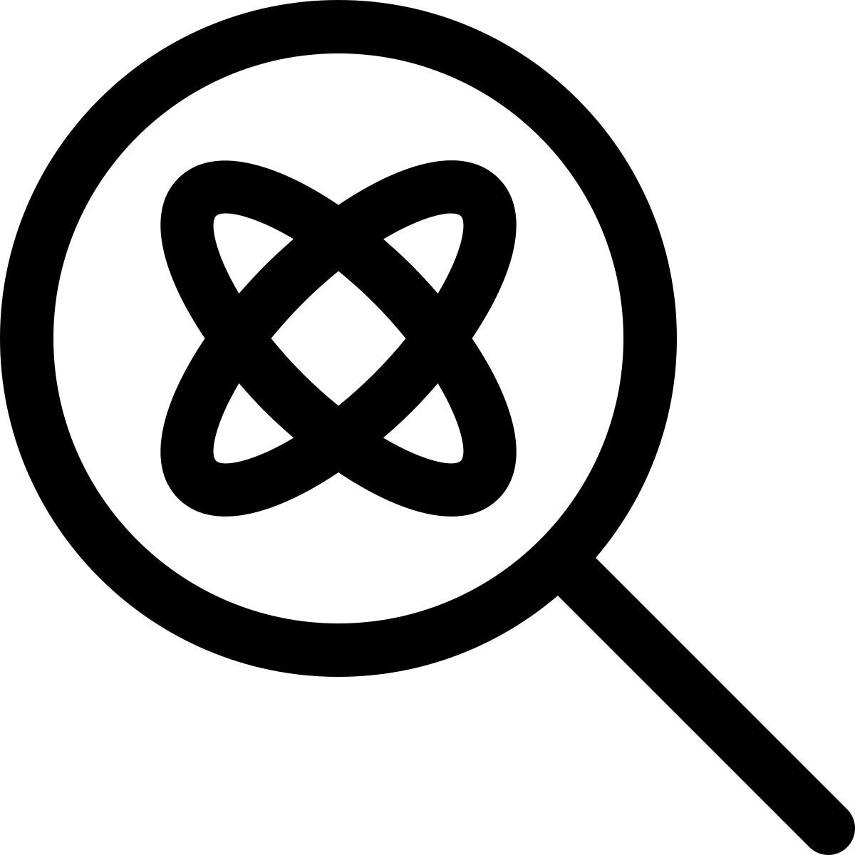 finden sie die struktur durch eine lupe icon