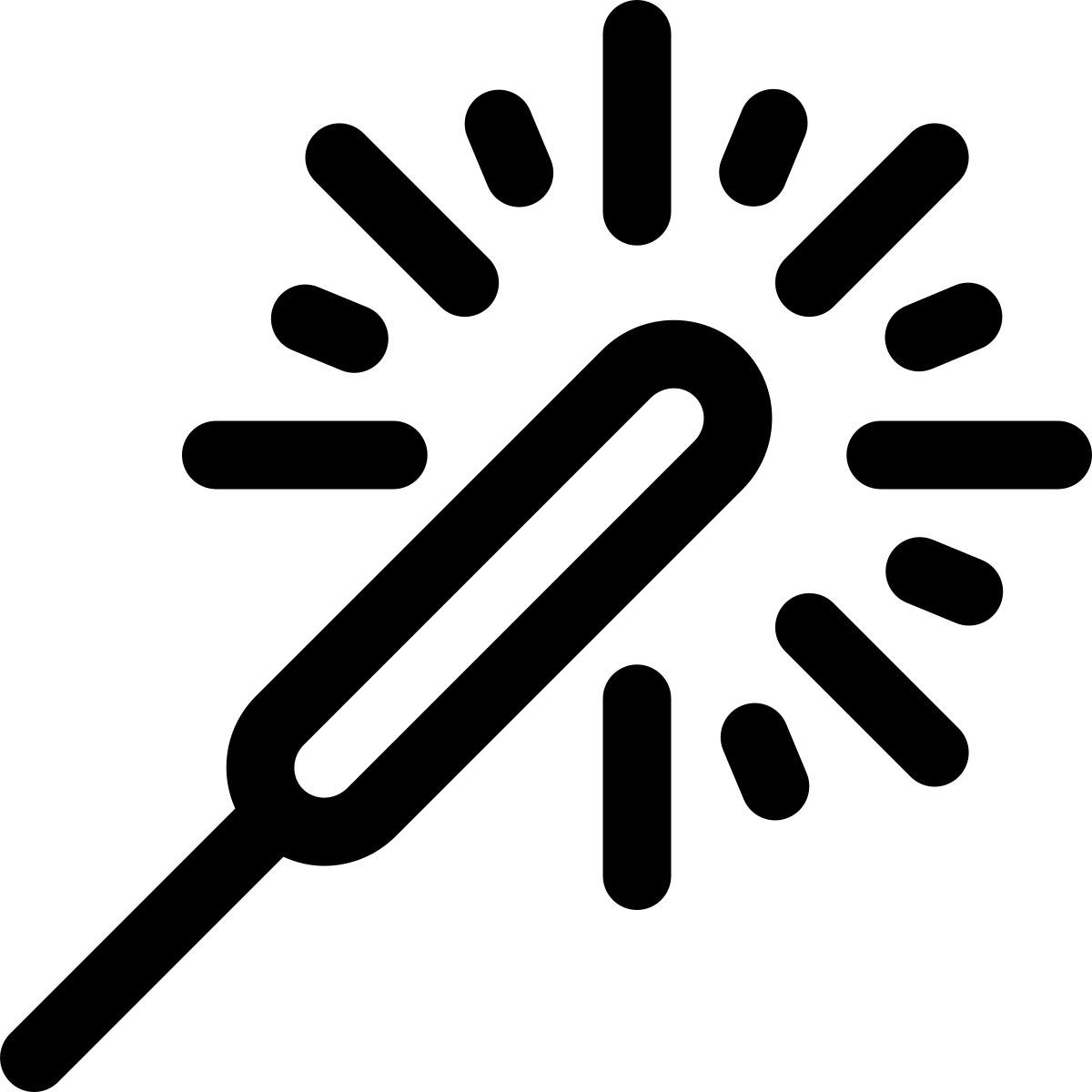 firework stick sparklers with cracking sound and light icon