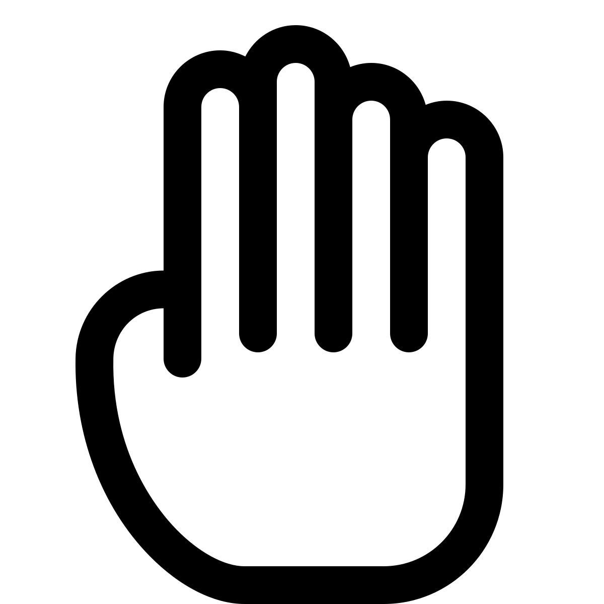 four fingers hand icon