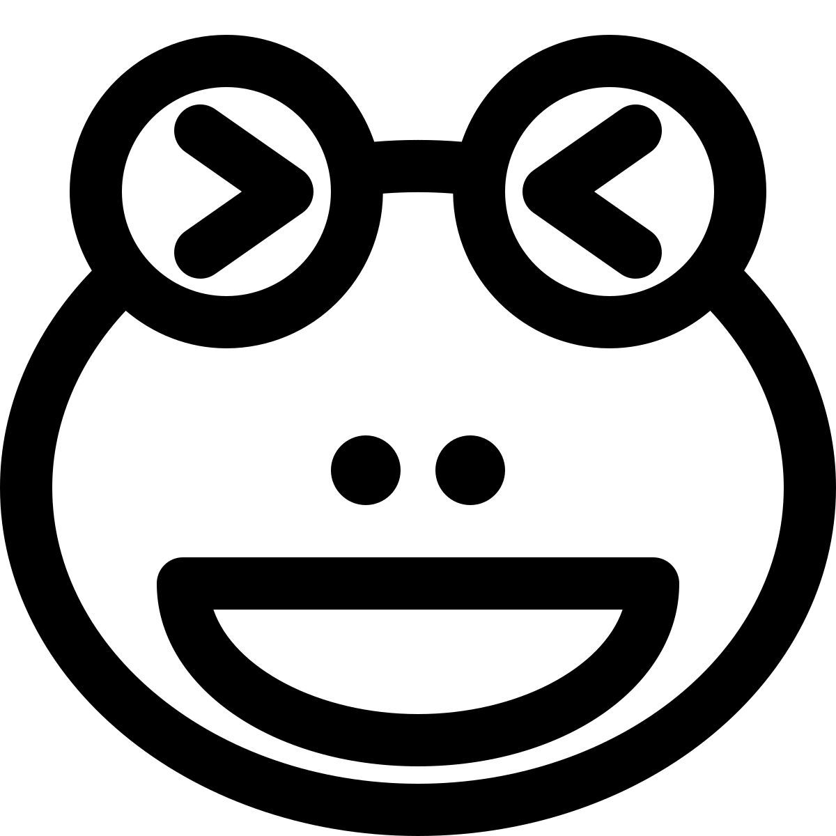 동시에 웃는 모습과 눈을 가늘게 뜨는 모습의 개구리 icon