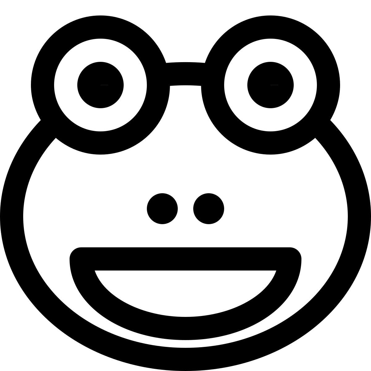 frog grinning facial expression with mouth wide open icon
