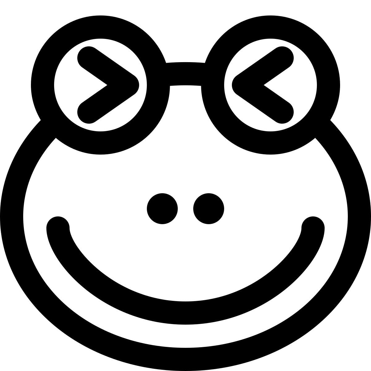 frog squint and grinning eyes emoticon facial expression icon