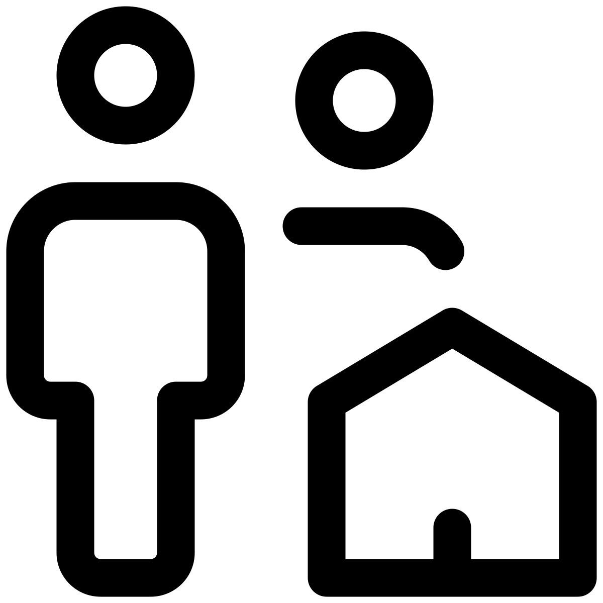 membros da família morando em uma casa comum icon