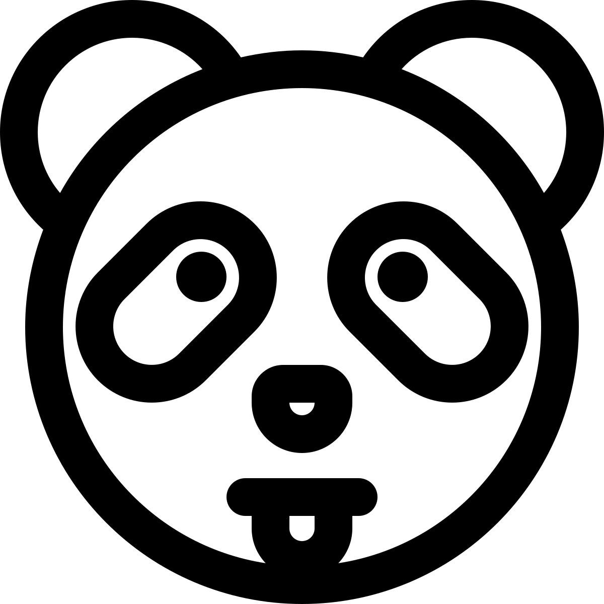 funny panda with tongue out emoji shared on internet icon