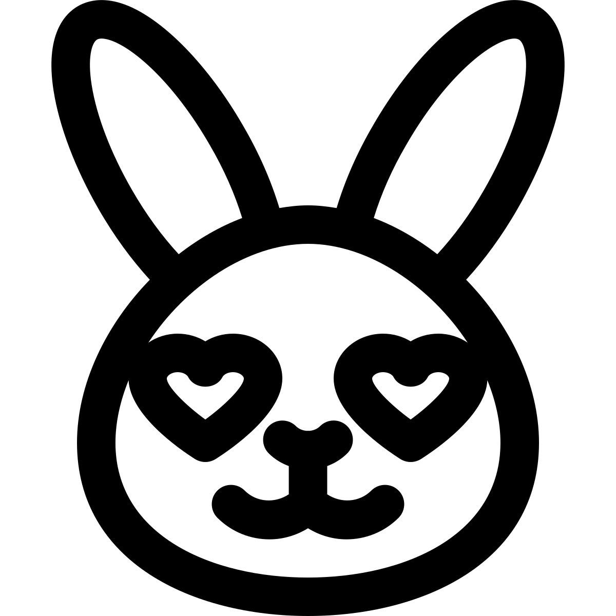 happy romantic rabbit with heart eyes emoji icon