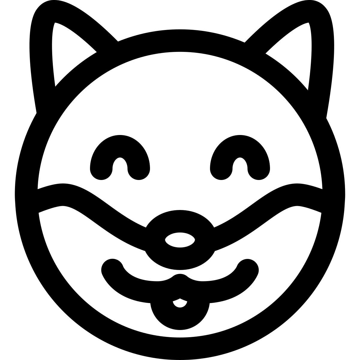 happy smiling dog face with eyes closed emoji icon