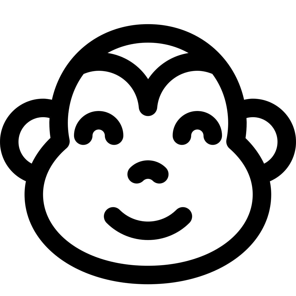 emoji de cara de mono sonriente feliz con los ojos cerrados icon