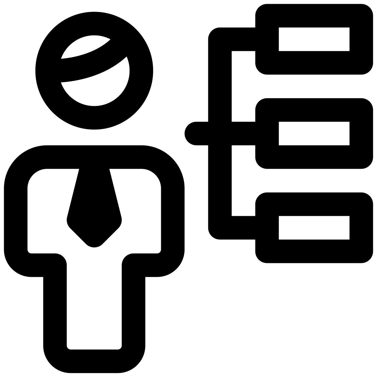 hierarchy chart of a organization with list of board members icon