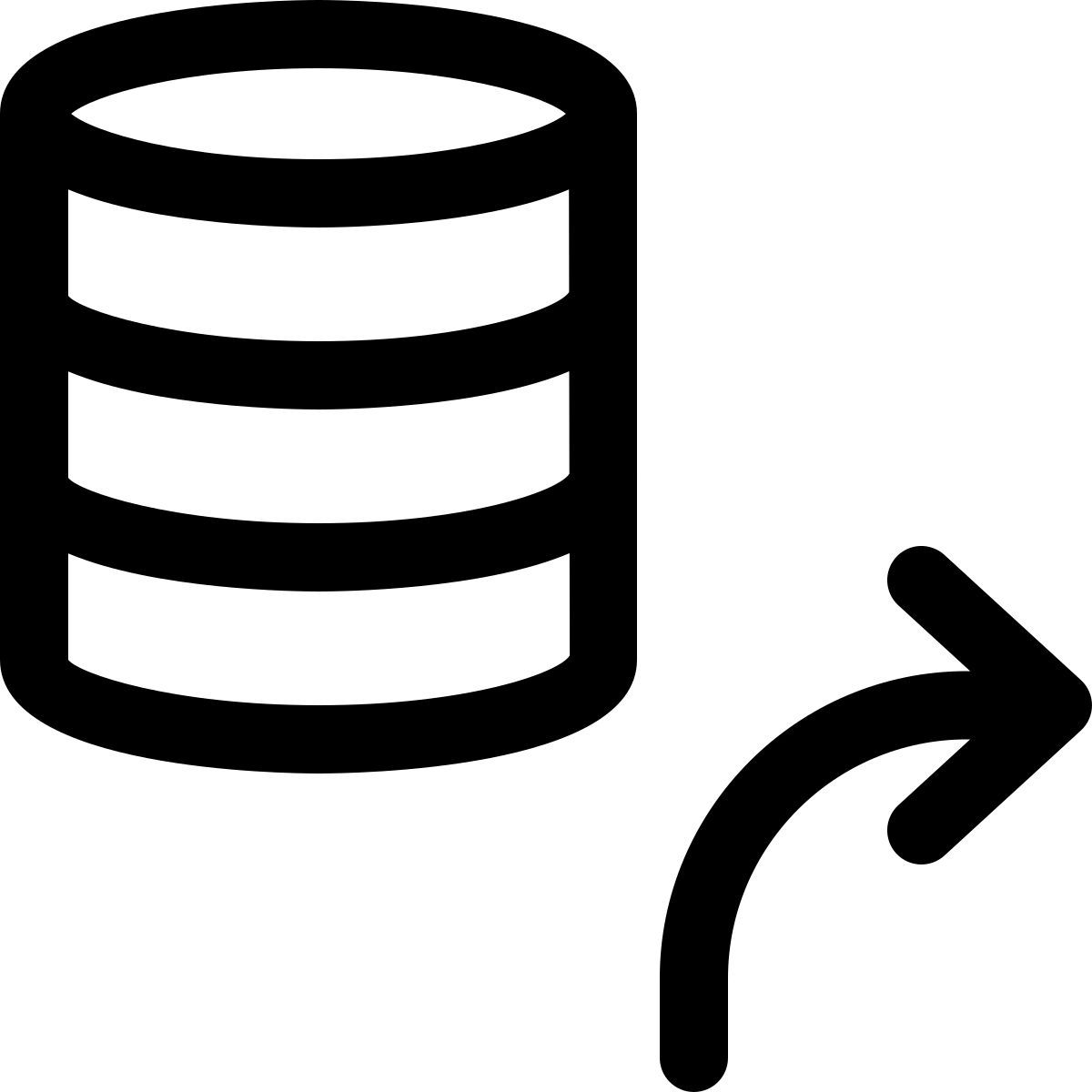 database forwarding technology icon
