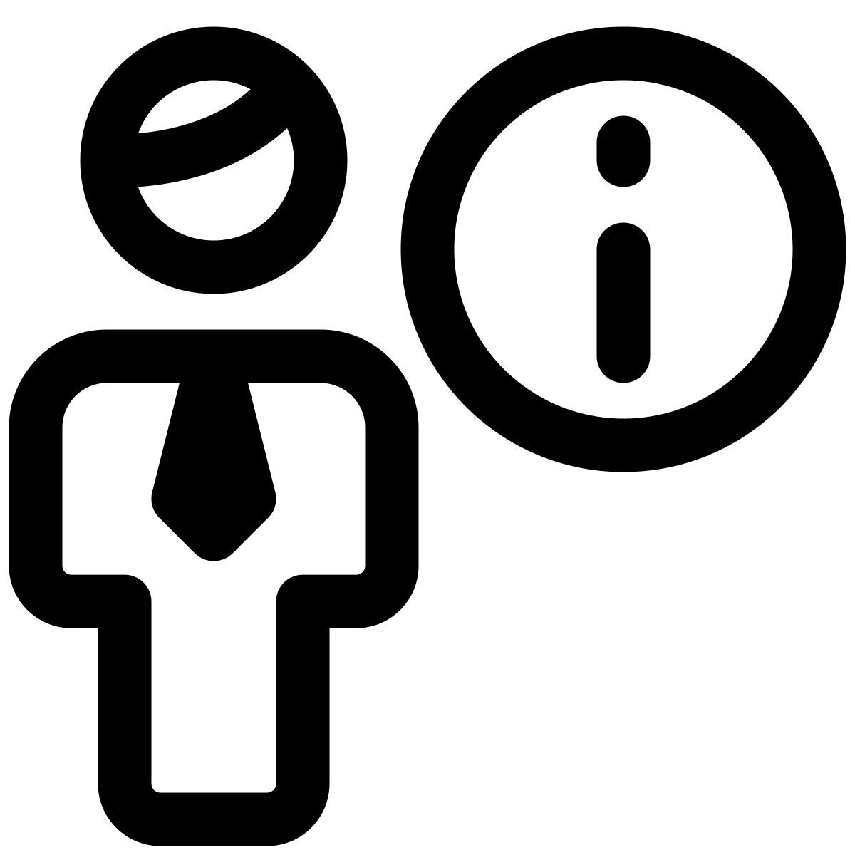 information of a large company messenger with i button icon