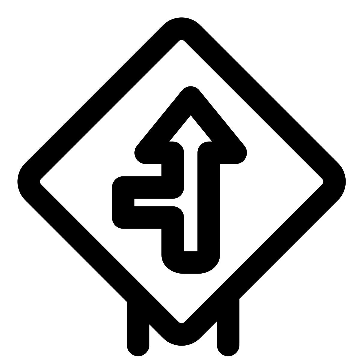 left side road intersection icon