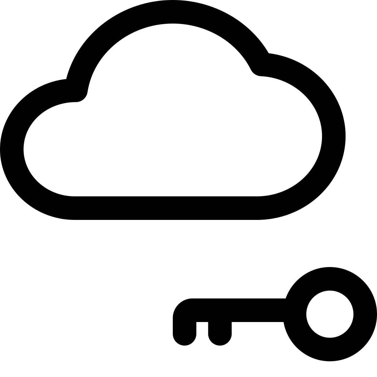 cloud authentication key icon