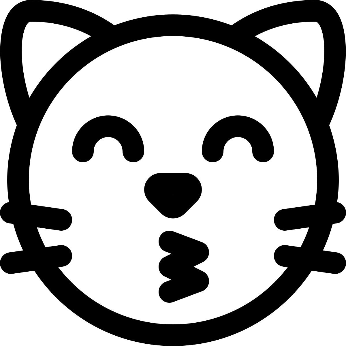 kissing kitty facial expression emoji shared on internet icon