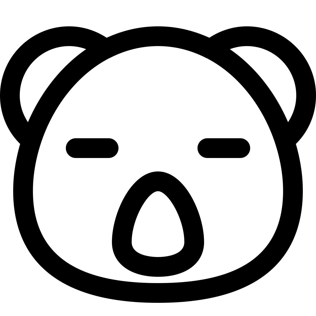 koala with big eyes emoticon shared on social media icon