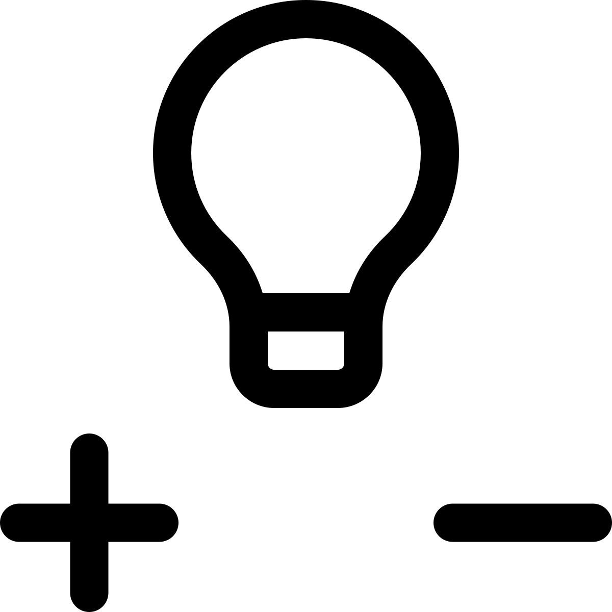 Plus Minus Light Bulb icon