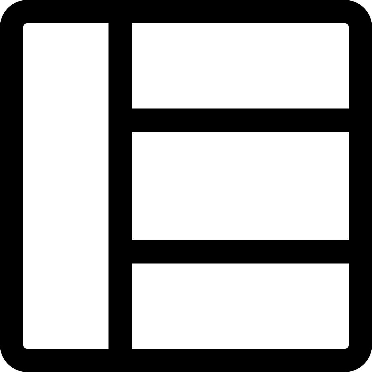 Tableau à trois lignes icon