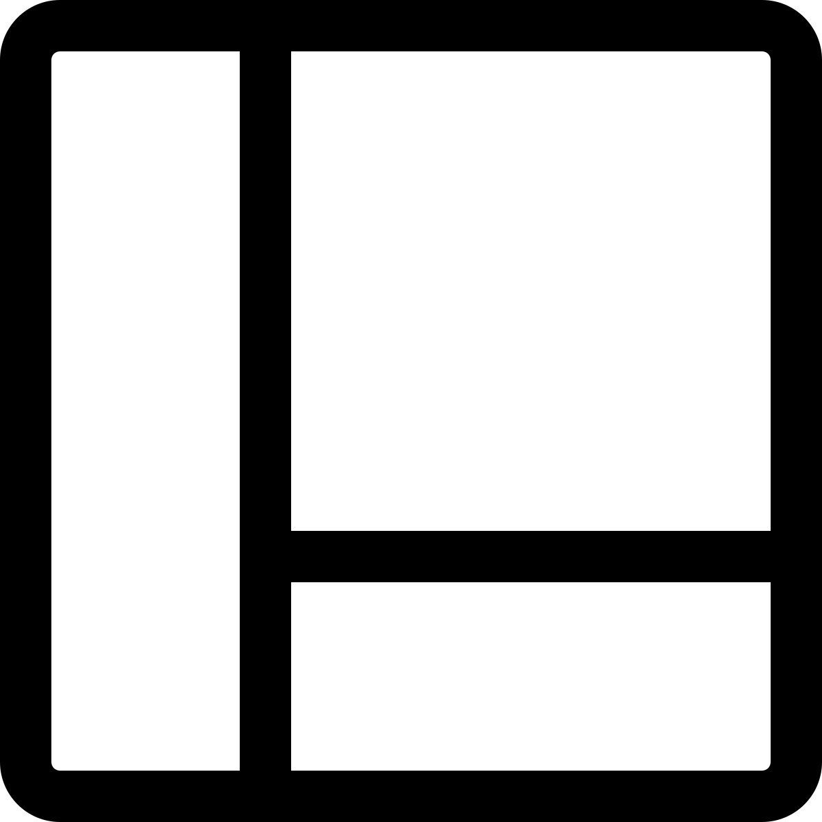 layout mit linker seitenleiste icon